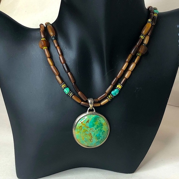 BARSE Turquoise Pendant on Multi-Strand Necklace with Sterling Silver Accents - Picture 14 of 17